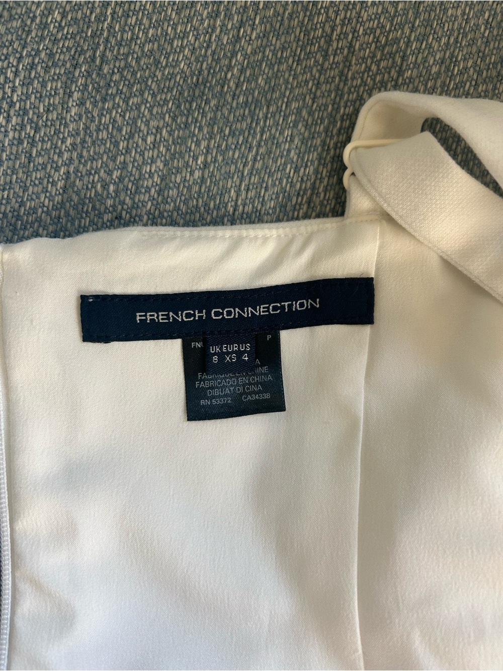 French Connection White Sweetheart Neck A-Line Mini Dress - Picture 2 of 5